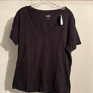 Black V-Neck Women's Top